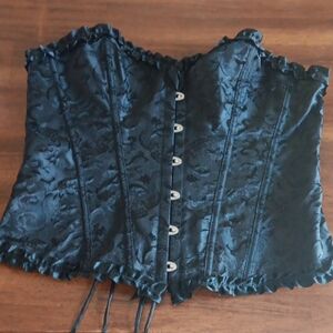 Hot Topoc Black Brocade Corset Top